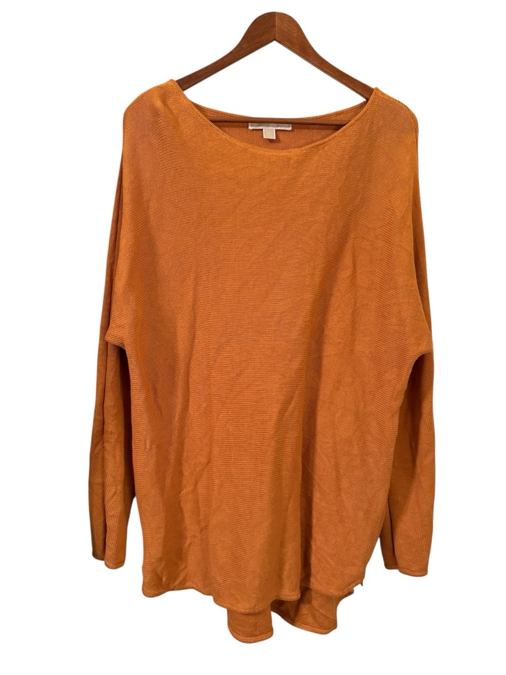 Michael Kors XL Orange Tunic Sweater Side Zip Lightweight Knit Top